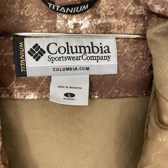 Columbia Titanium SKi Jacket Brown Gingham Pattern Women's Size L - Picture 3 of 14